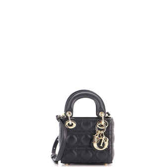 Christian Dior Lady Dior Bag Cannage Quilt Lambskin Micro