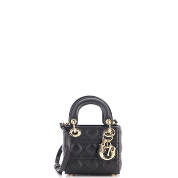Christian Dior Lady Dior Bag Cannage Quilt Lambskin Micro
