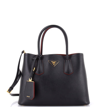 Prada Cuir Double Tote Saffiano Leather Small