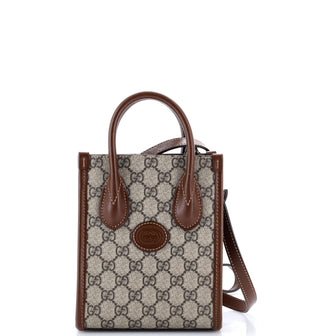Gucci Interlocking G Patch Tote GG Coated Canvas Mini