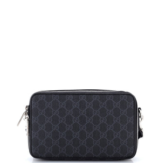 Gucci Web Strap Zip Around Camera Crossbody Bag GG Coated Canvas