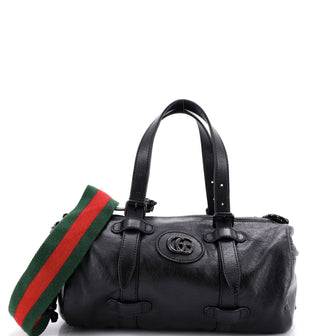 Gucci Tonal GG Belted Duffle Bag Leather Small