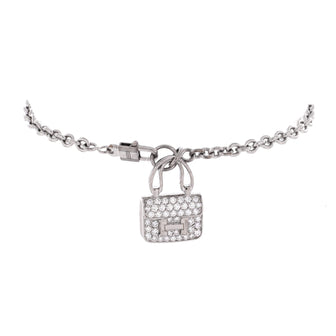 Hermes Amulettes Constance Bracelet 18K White Gold with Diamonds