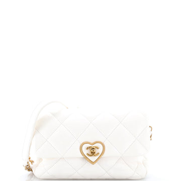 Chanel Coco Love CC Heart Flap Bag Quilted Lambskin Small