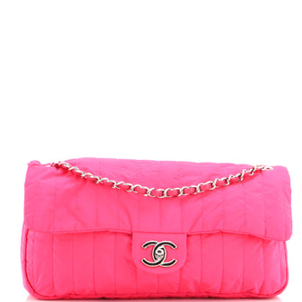 Chanel Soft Shell Flap Bag Vertical Quilted Nylon Jumbo