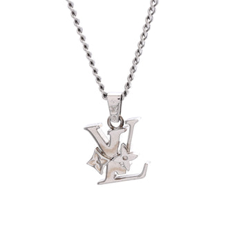 Louis Vuitton Monogram Row Pendant Necklace Metal