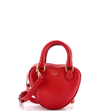 Celine Heart Top Handle Crossbody Bag Leather Micro