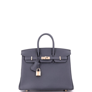 Hermes Birkin Handbag Gris Misty Togo with Gold Hardware 25