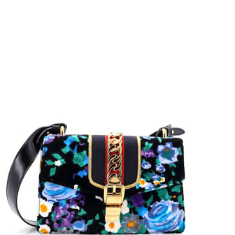 Gucci Sylvie Shoulder Bag Printed Velvet Small