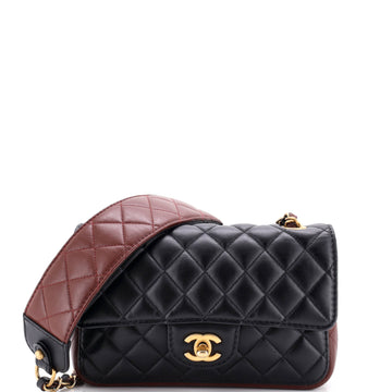 Chanel Strap Into Flap Bag Quilted Calfskin Small