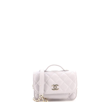 Chanel Business Affinity Flap Clutch with Chain Quilted Caviar
