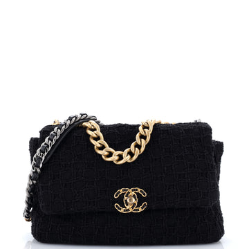 Chanel 19 Flap Bag Quilted Tweed Large