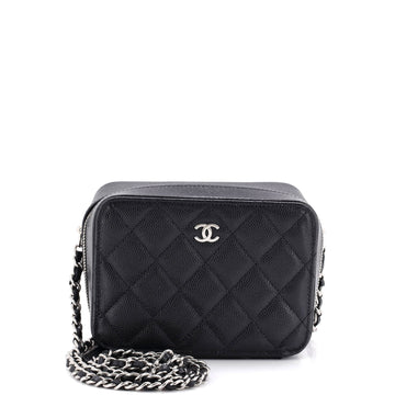 Chanel Square CC Chain Camera Bag Quilted Caviar Mini