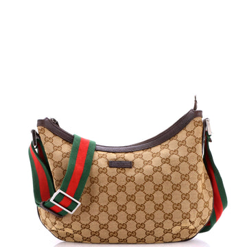 Gucci Saddle Zip Messenger Bag GG Canvas with Leather Medium