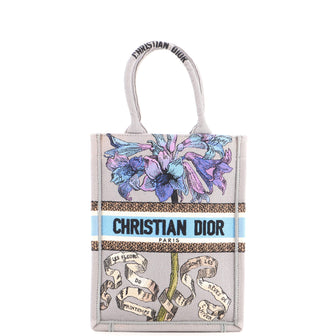 Christian Dior Book Tote Embroidered Canvas Vertical