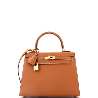Hermes Kelly Handbag Gold Epsom with Gold Hardware 25