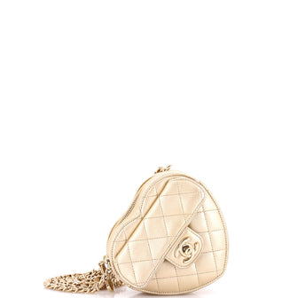 Chanel CC in Love Heart Clutch with Chain Quilted Lambskin