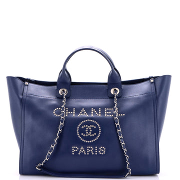 Chanel Deauville Tote Studded Caviar Medium