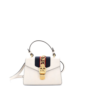 Gucci Sylvie Top Handle Bag Leather Mini