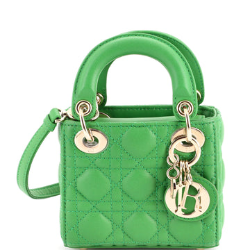 Christian Dior Lady Dior Bag Cannage Quilt Lambskin Micro