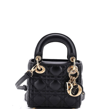 Christian Dior Lady Dior Bag Cannage Quilt Lambskin Micro