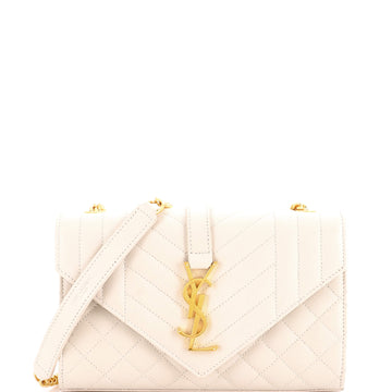 Saint Laurent Classic Monogram Envelope Satchel Mixed Matelasse Leather Small