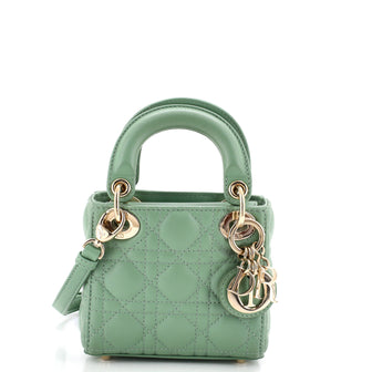 Christian Dior Lady Dior Bag Cannage Quilt Lambskin Micro