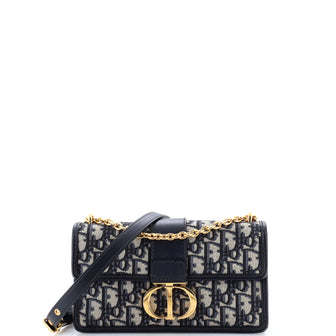 Christian Dior 30 Montaigne Chain Flap Bag Oblique Canvas East West