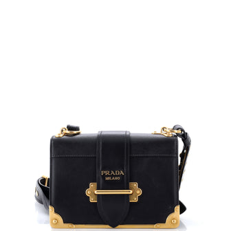 Prada Cahier Crossbody Bag Leather and Saffiano Leather Small