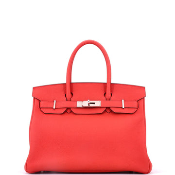 Hermes Birkin Handbag Geranium Togo with Palladium Hardware 30