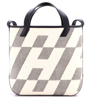 Hermes Cabas H en Biais Tote Canvas with Leather 27