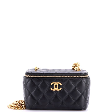 Chanel All Slide Long Vanity Case with Chain Quilted Lambskin Small