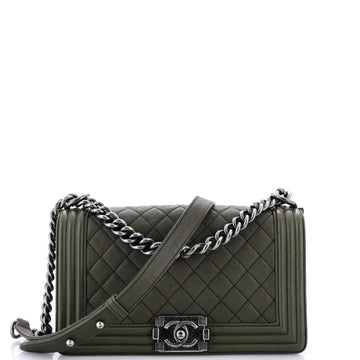 Chanel Boy Flap Bag Quilted Caviar Old Medium