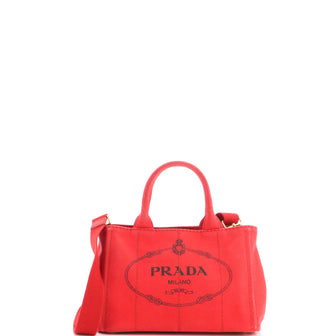 Prada Canapa Convertible Tote Canvas Mini