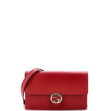 Gucci Interlocking Wallet on Chain Leather