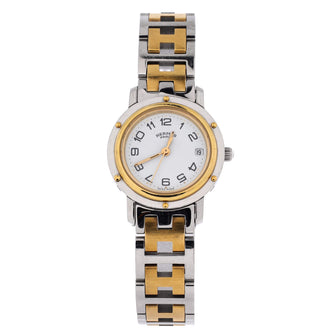 Hermes Clipper Quartz Watch Stainless Steel with Plated Metal 24