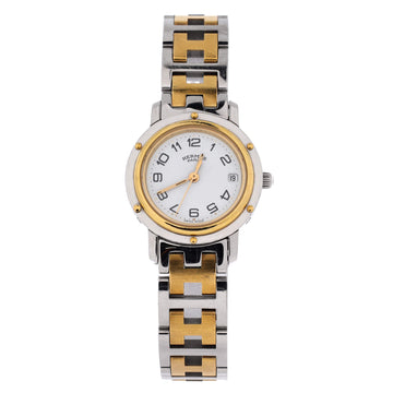 Hermes Clipper Quartz Watch Stainless Steel with Plated Metal 24