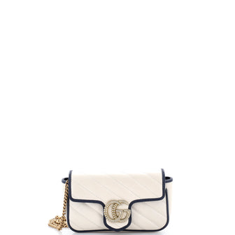 Gucci GG Marmont Flap Bag Diagonal Quilted Leather Super Mini