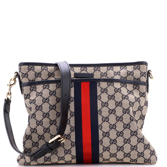 Gucci Front Pocket Web Messenger GG Canvas Small