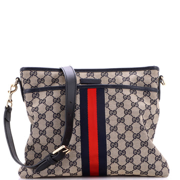 Gucci Front Pocket Web Messenger GG Canvas Small