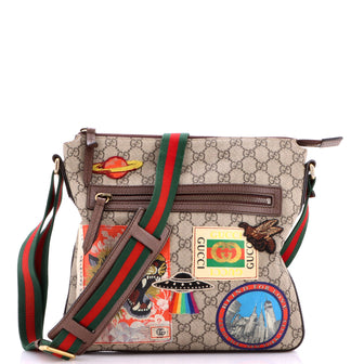 Gucci Courrier Zip Messenger GG Coated Canvas with Applique Medium