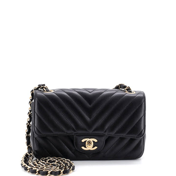 Chanel Classic Single Flap Bag Chevron Lambskin Mini