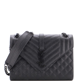 Saint Laurent Classic Monogram Envelope Satchel Mixed Matelasse Leather Medium