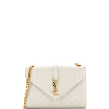 Saint Laurent Classic Monogram Envelope Satchel Mixed Matelasse Leather Medium