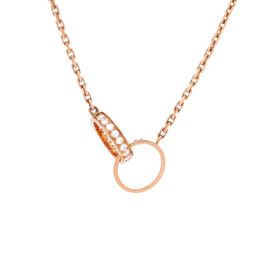 Cartier Love Interlocking Necklace 18K Rose Gold with Diamonds