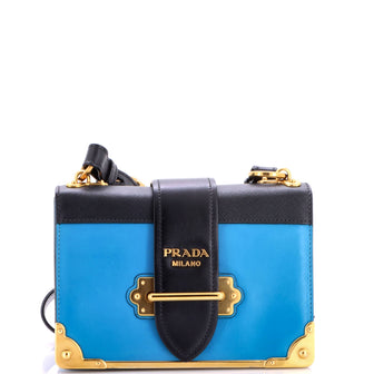 Prada Cahier Crossbody Bag Leather and Saffiano Leather Small