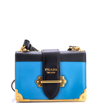 Prada Cahier Crossbody Bag Leather and Saffiano Leather Small