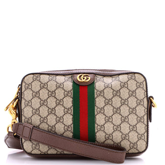 Gucci Ophidia Zip Wristlet Shoulder Bag GG Coated Canvas Small