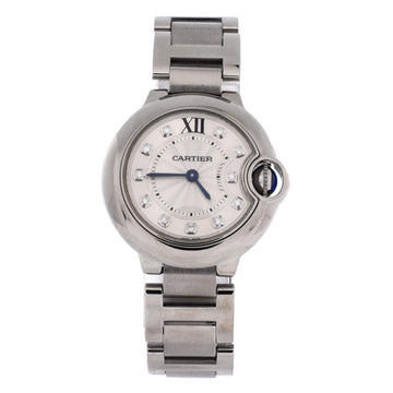 Cartier Ballon Bleu de Cartier Quartz Watch Stainless Steel with Diamond Markers 28