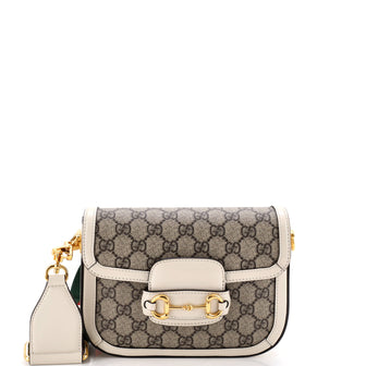 Gucci Horsebit 1955 Shoulder Bag GG Coated Canvas with Leather Mini